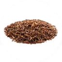 A heap of chopped rooibos in rust red